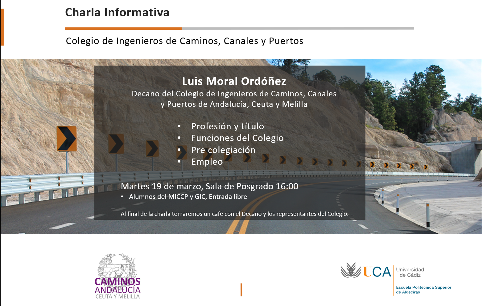 CHARLA INFORMATIVA. Colegio Ingenieros de Caminos, Canales y Puertos.