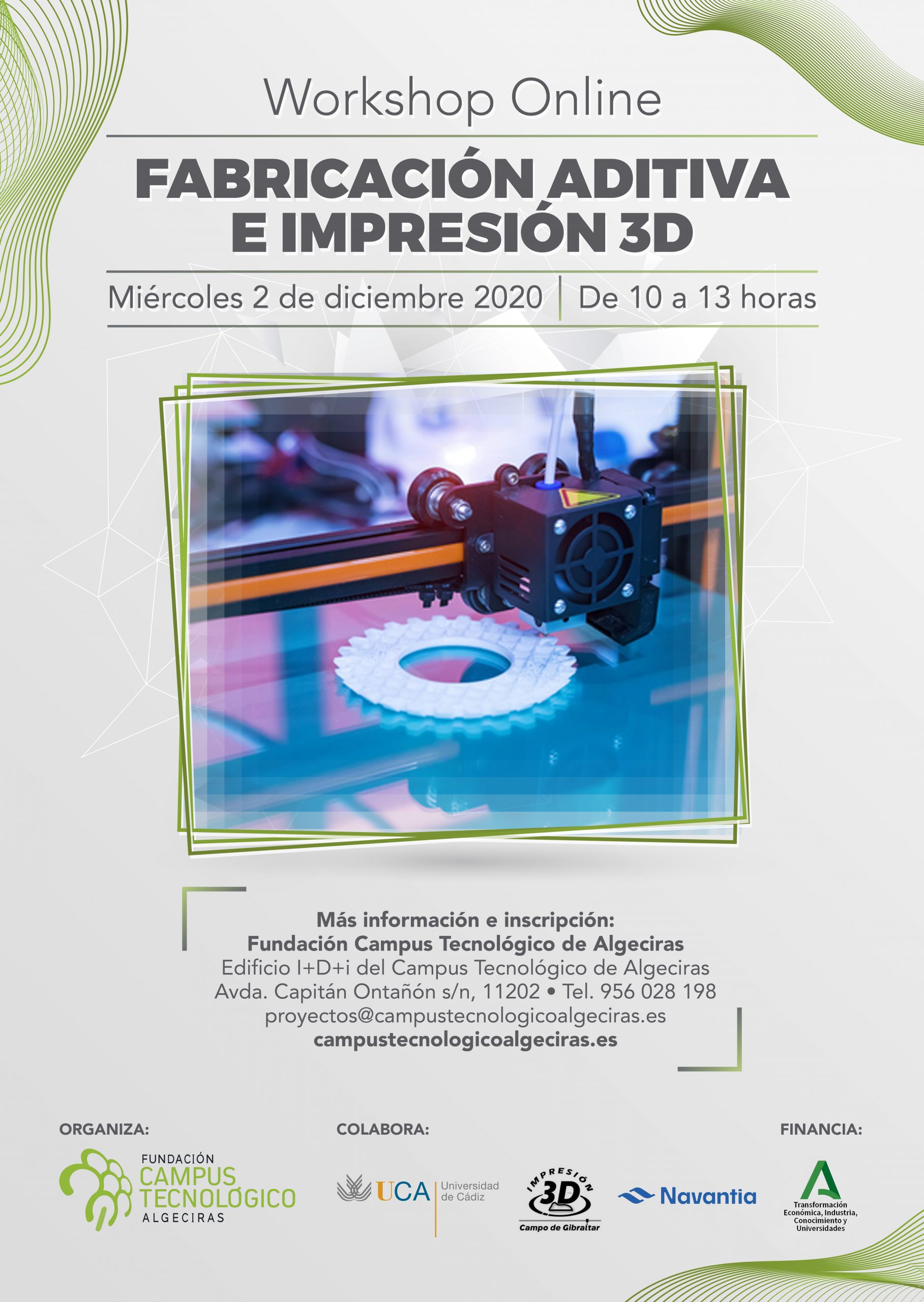 WORKSHOP ONLINE: Fabricación Aditiva e Impresión 3D.