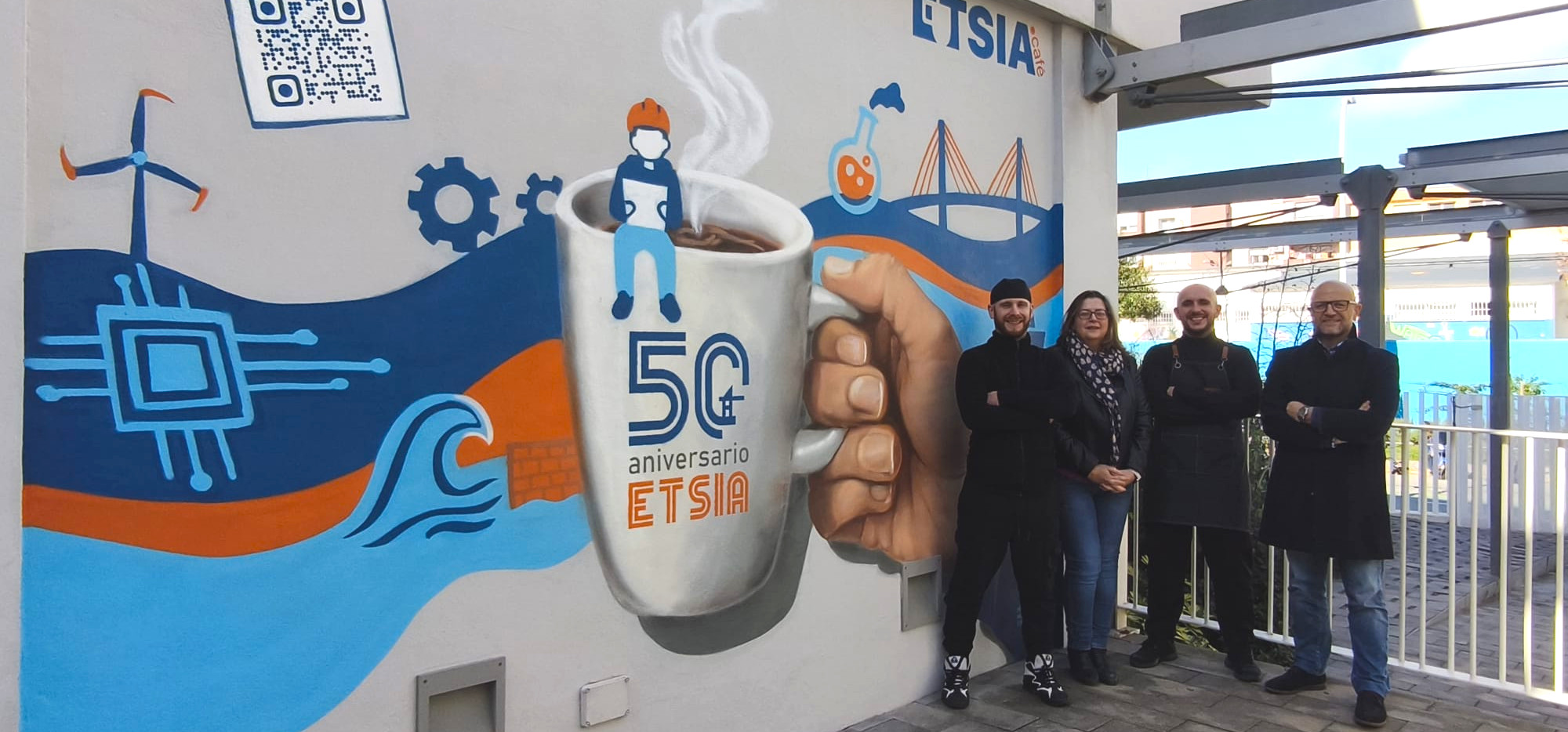 La ETSIA inaugura un mural conmemorativo en su cafetería y estrena nuevos canales de comunicación para la comunidad universitaria