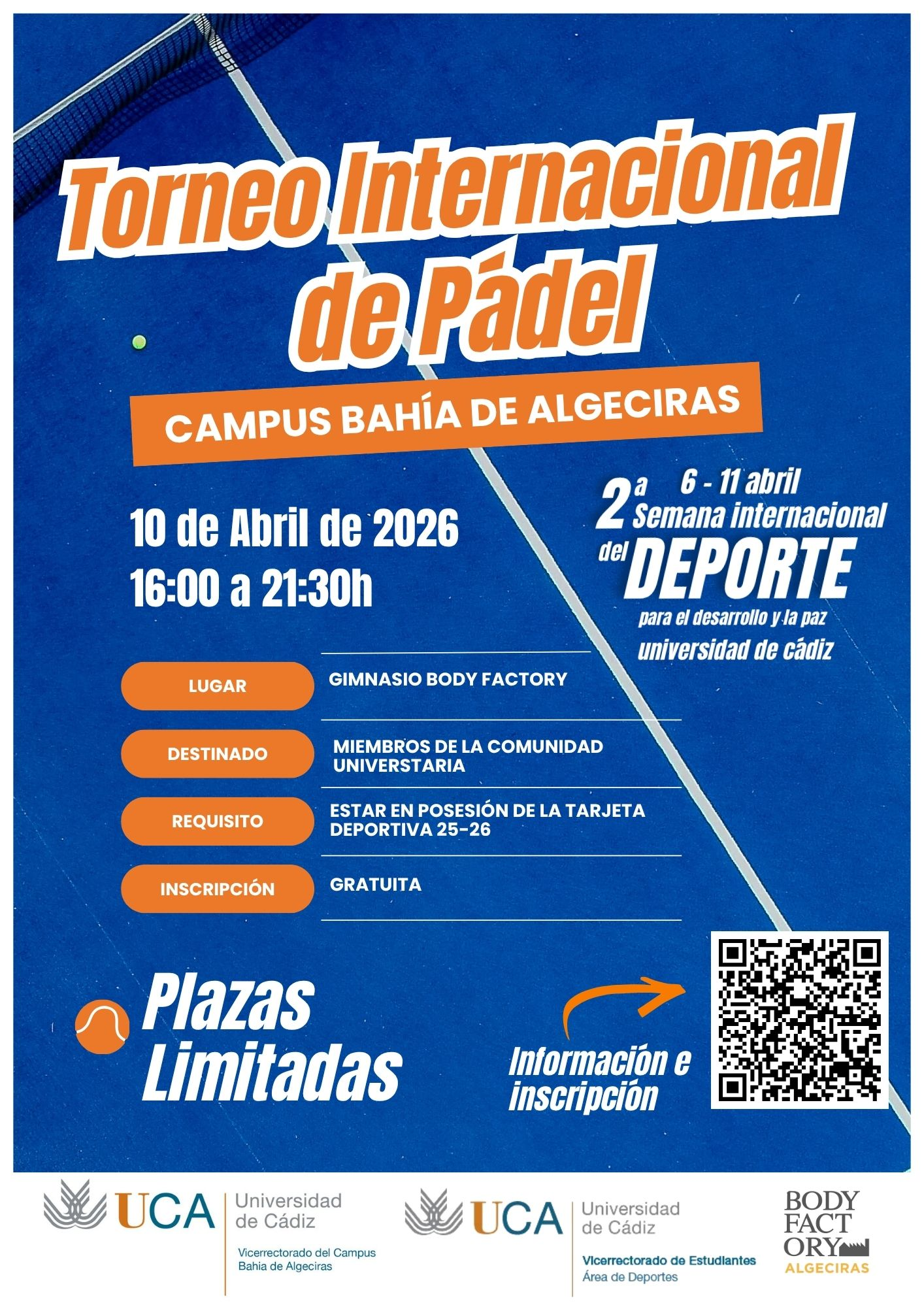 Torneo Internacional de Padel. Campus Bahía de Algeciras