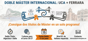 Abierta la convocatoria de 5 plazas ERASMUS+ para el doble título internacional de Máster con la ...